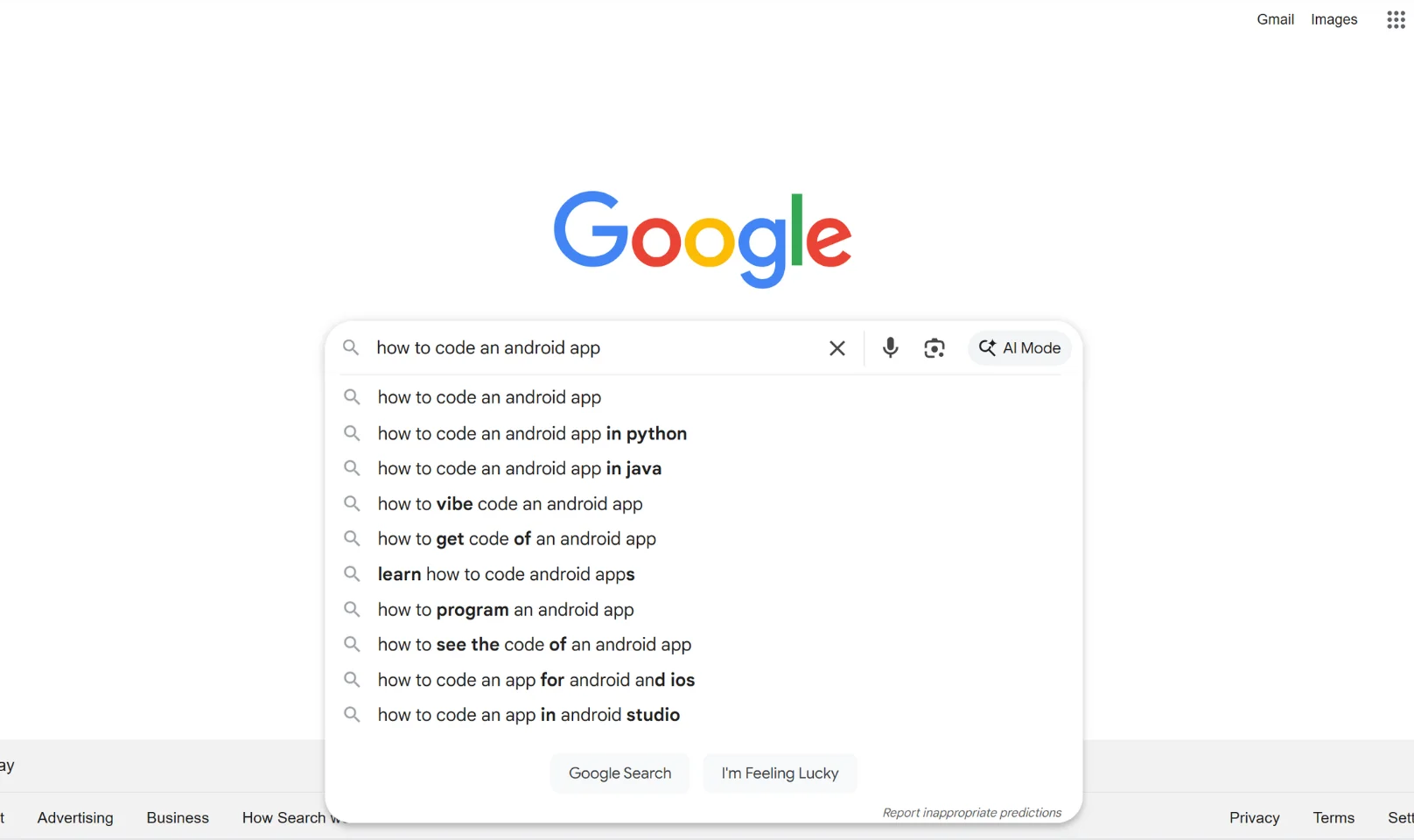 how to code an android app