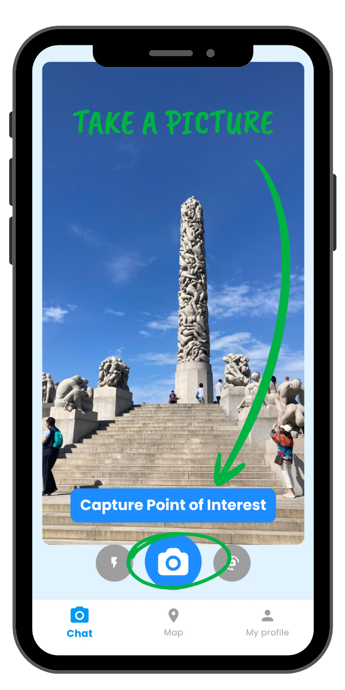 Tourist Guide AI capture a photo for your AI travel guide