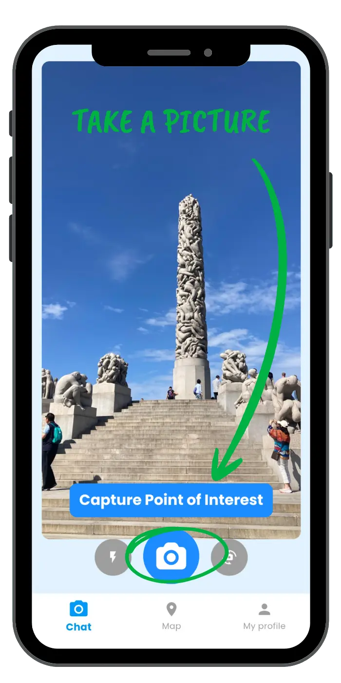 Tourist Guide AI capture a photo for your AI travel guide